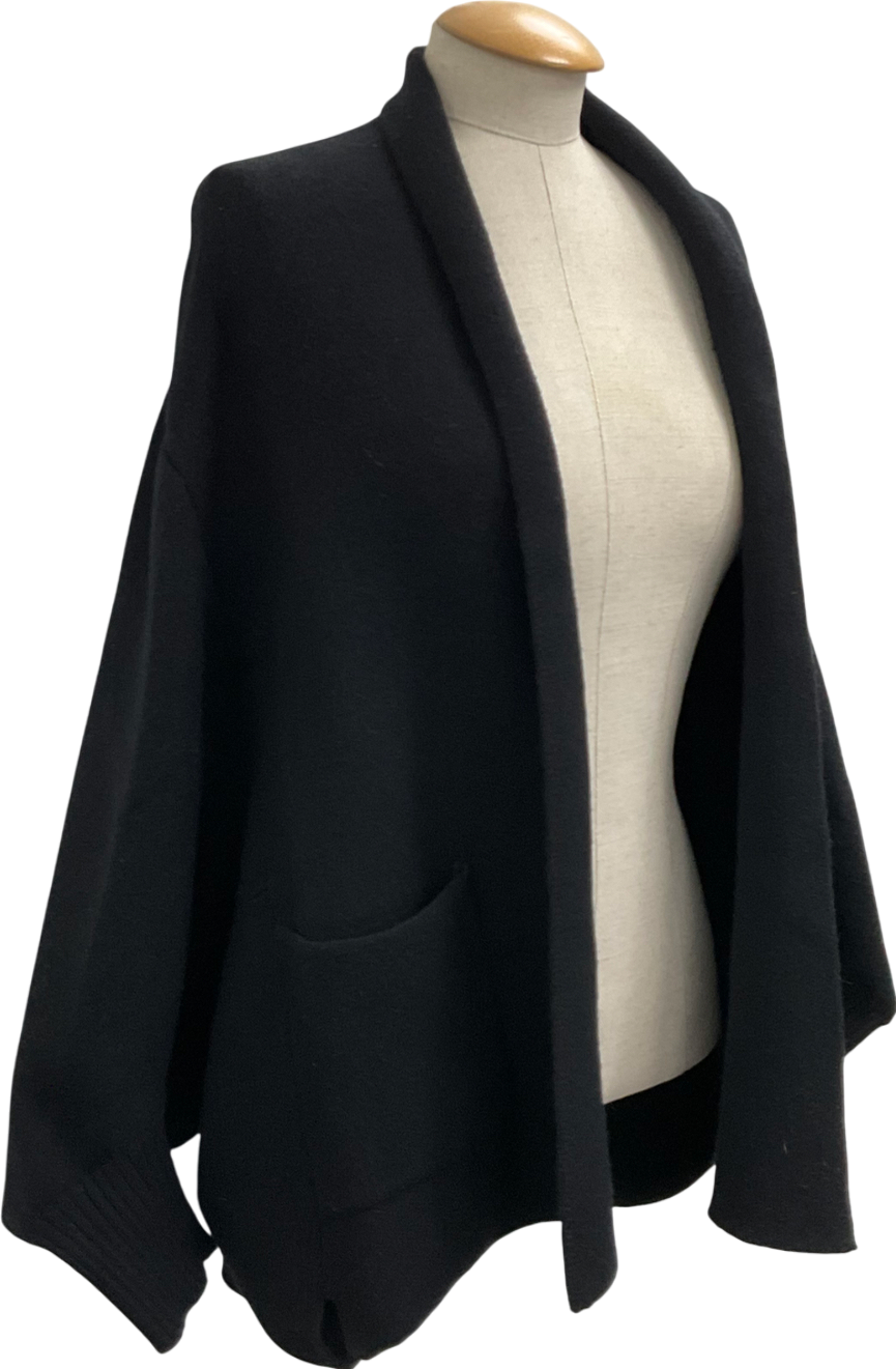 Look by M Black Pocket Shrug Cape Cardigan One Size