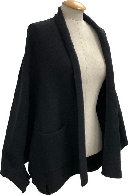 Look by M Black Pocket Shrug Cape Cardigan One Size