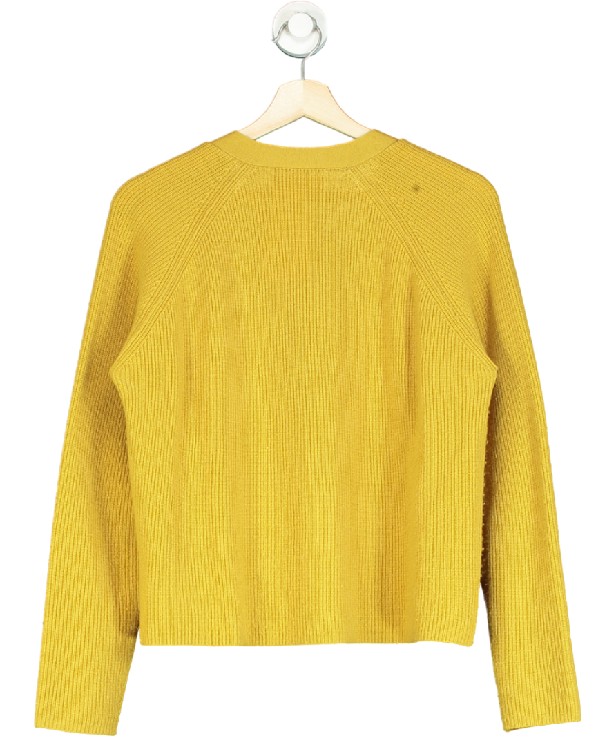 Velvet by Graham & Spencer Yellow One-button Knit Cardigan UK S