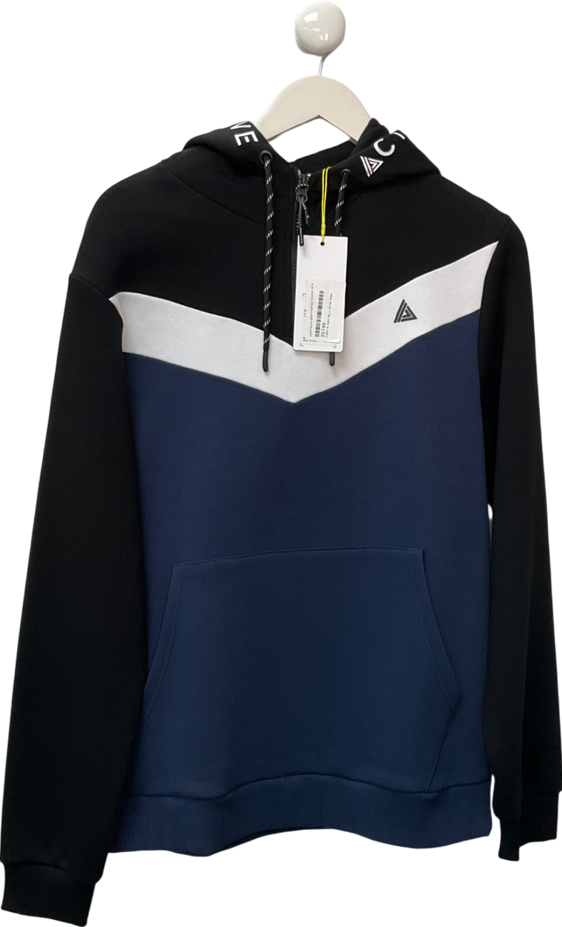 Next Blue Active Black Half Zip Hoodie UK M