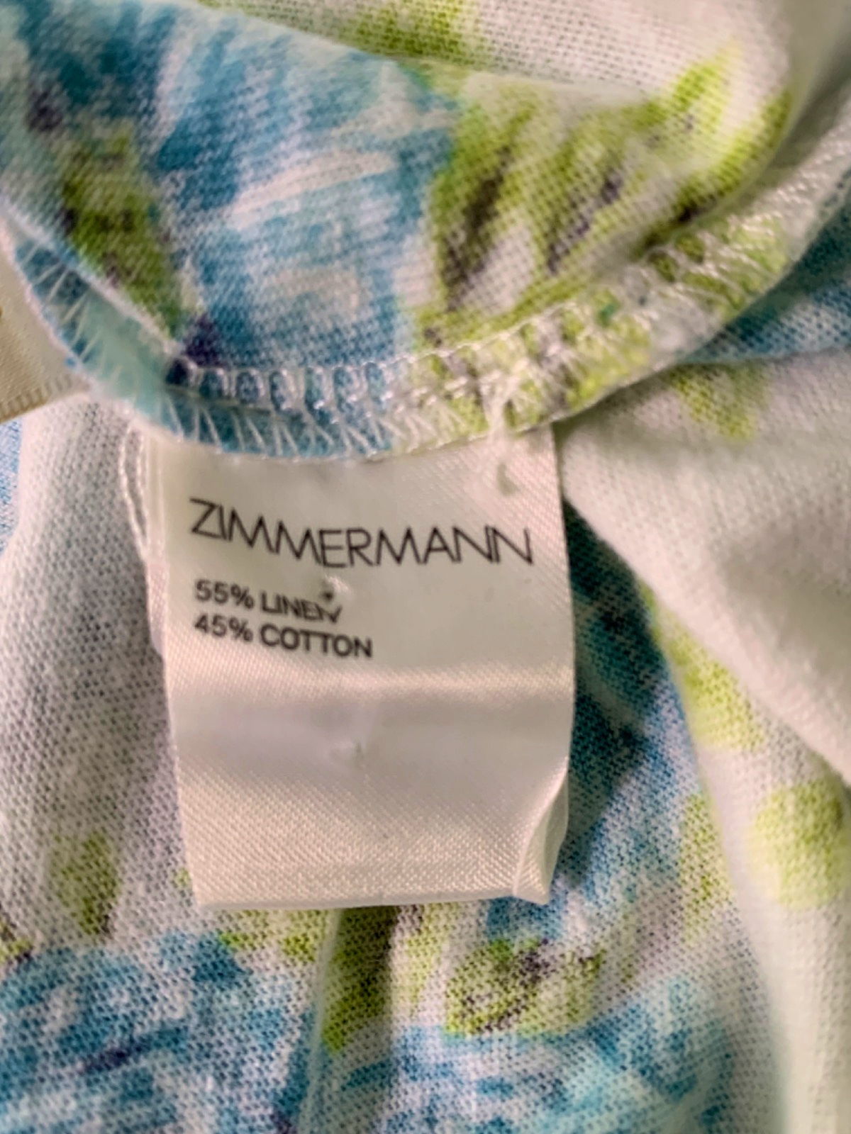 Zimmermann White/Blue Floral Print Knit Top UK 3