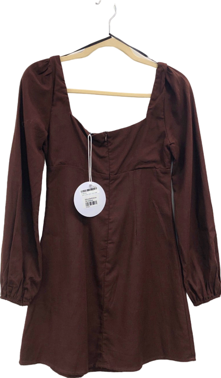 Princess Polly Brown Long Sleeve Dress UK 8