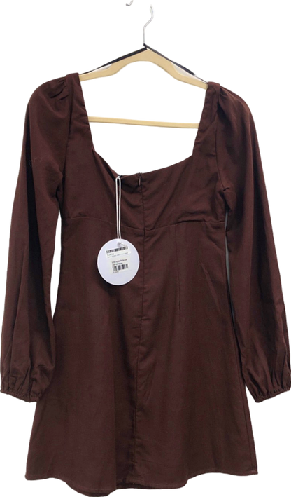 Princess Polly Brown Long Sleeve Dress UK 8