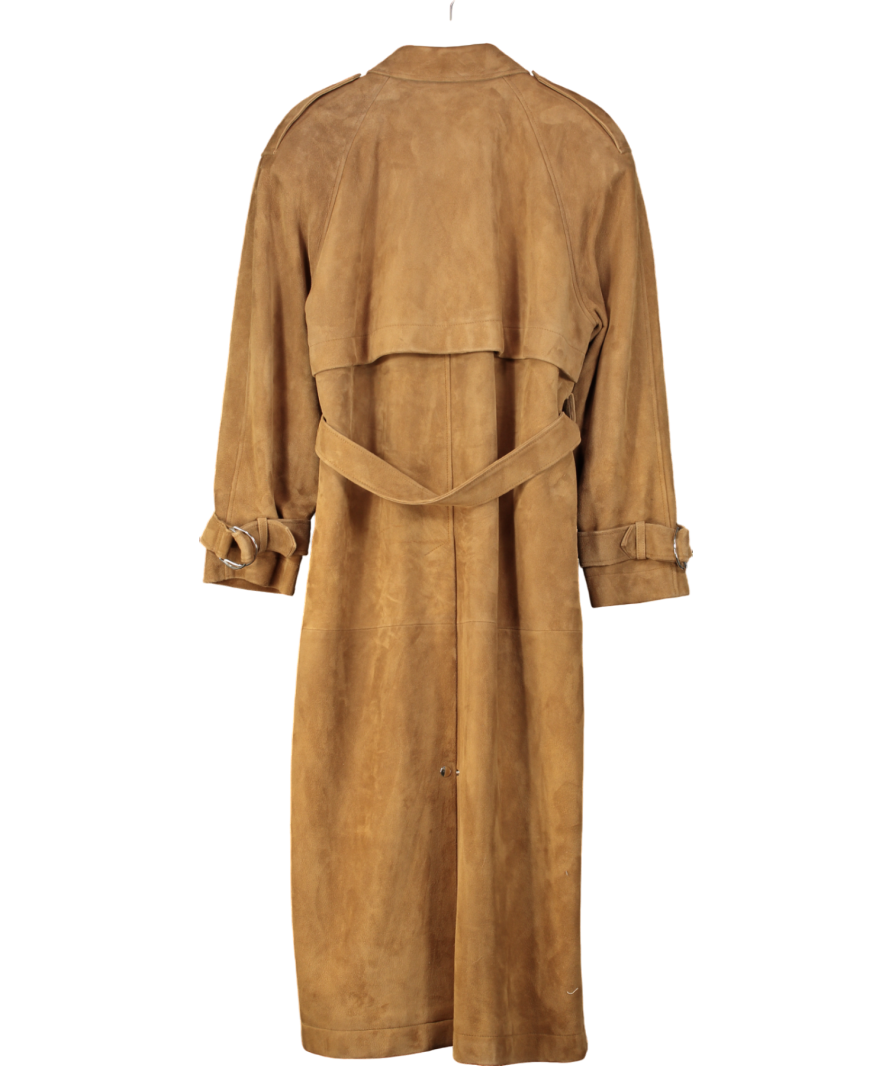 Raey Brown Suede Maxi Trench Coat UK M