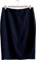 REISS Black Dartmouth Wool Blend Pencil Skirt UK 10