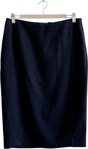 REISS Black Dartmouth Wool Blend Pencil Skirt UK 10