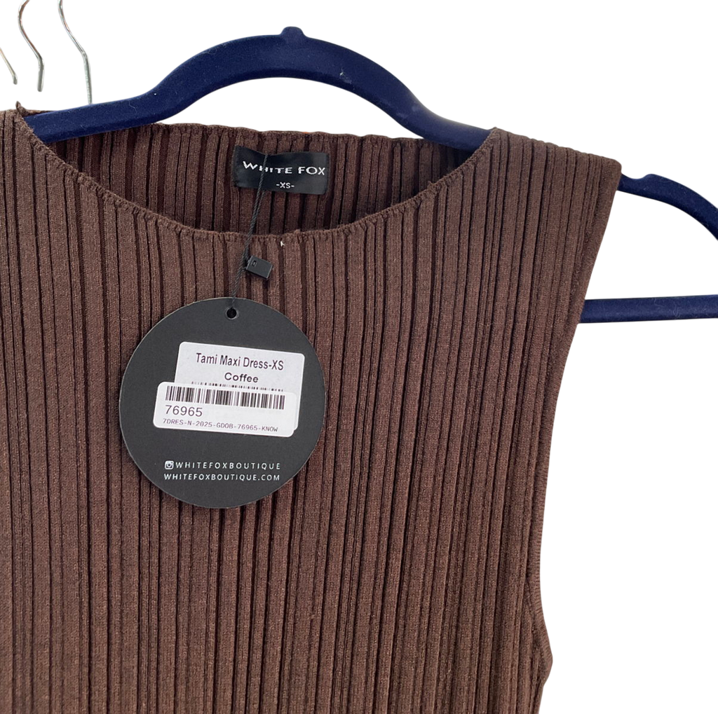 White Fox Brown Tami Maxi Dress UK XS