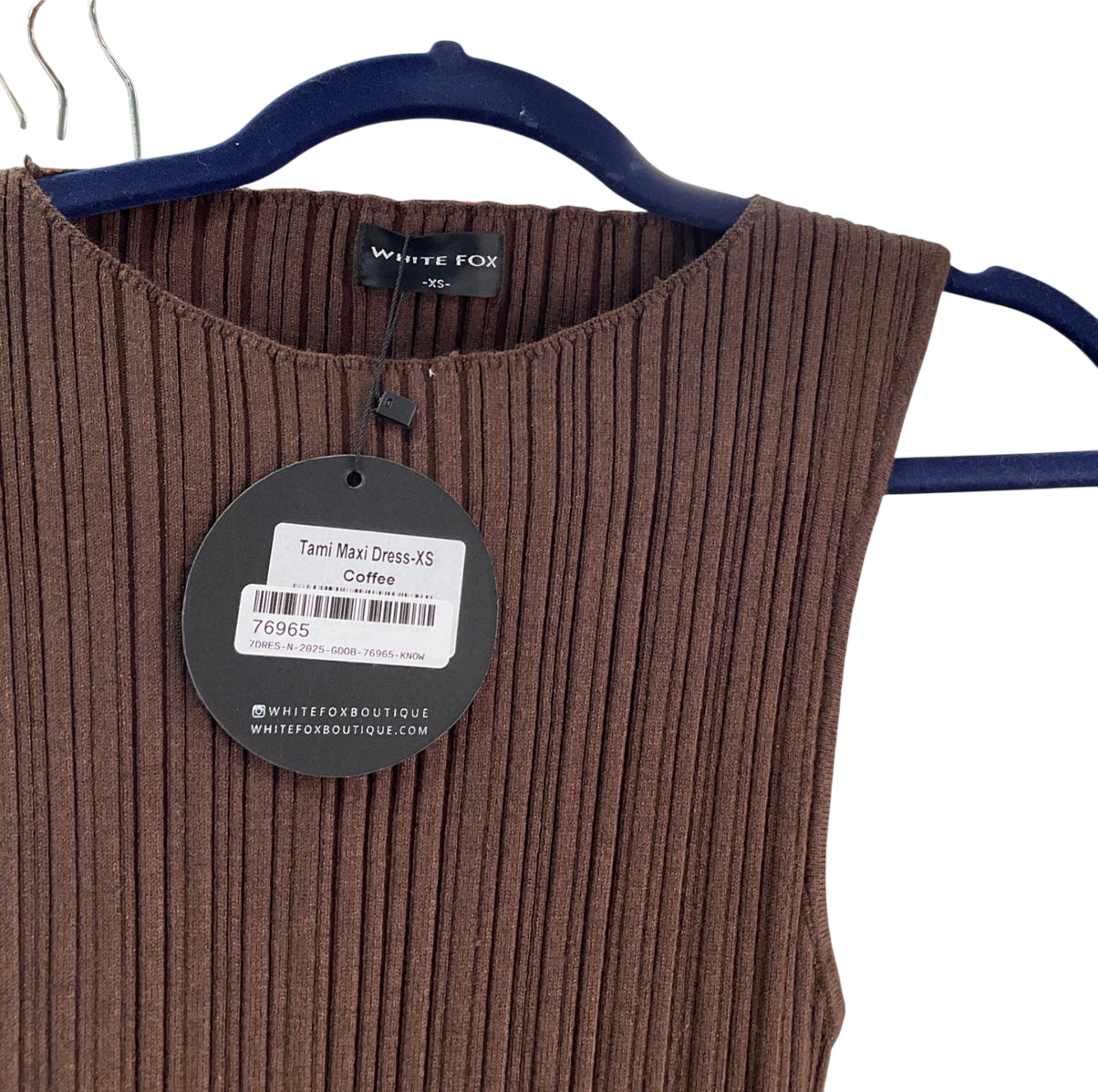 White Fox Brown Tami Maxi Dress UK XS