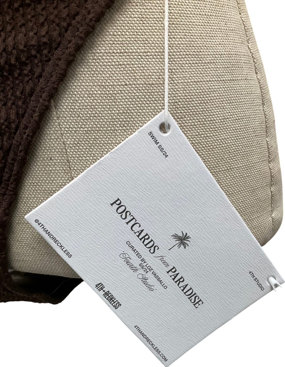 4th & Reckless Brown Textured One Piece Swimsuit UK 8