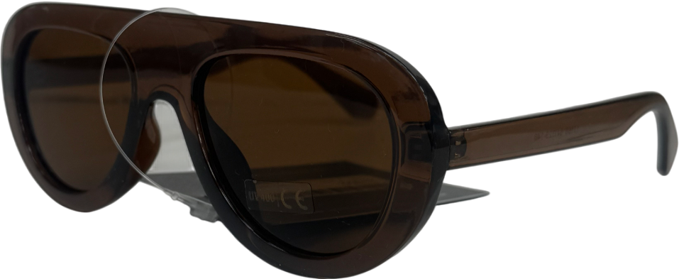 Brown Oval Sunglasses One Size