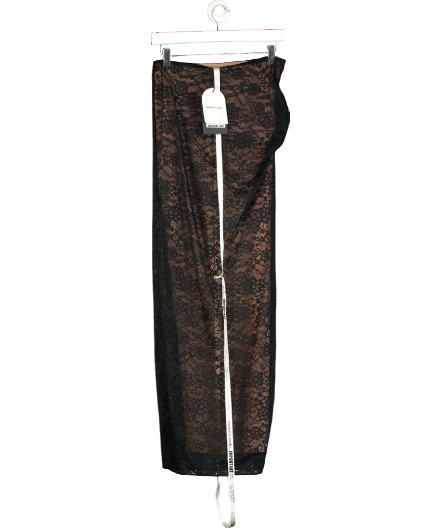 Mistress Rocks Black Lace Midi Skirt UK S