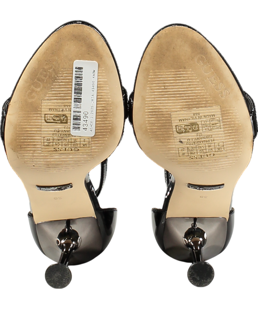 Guess Black Patent Leather Heeled Sandals UK 3 EU 36 👠