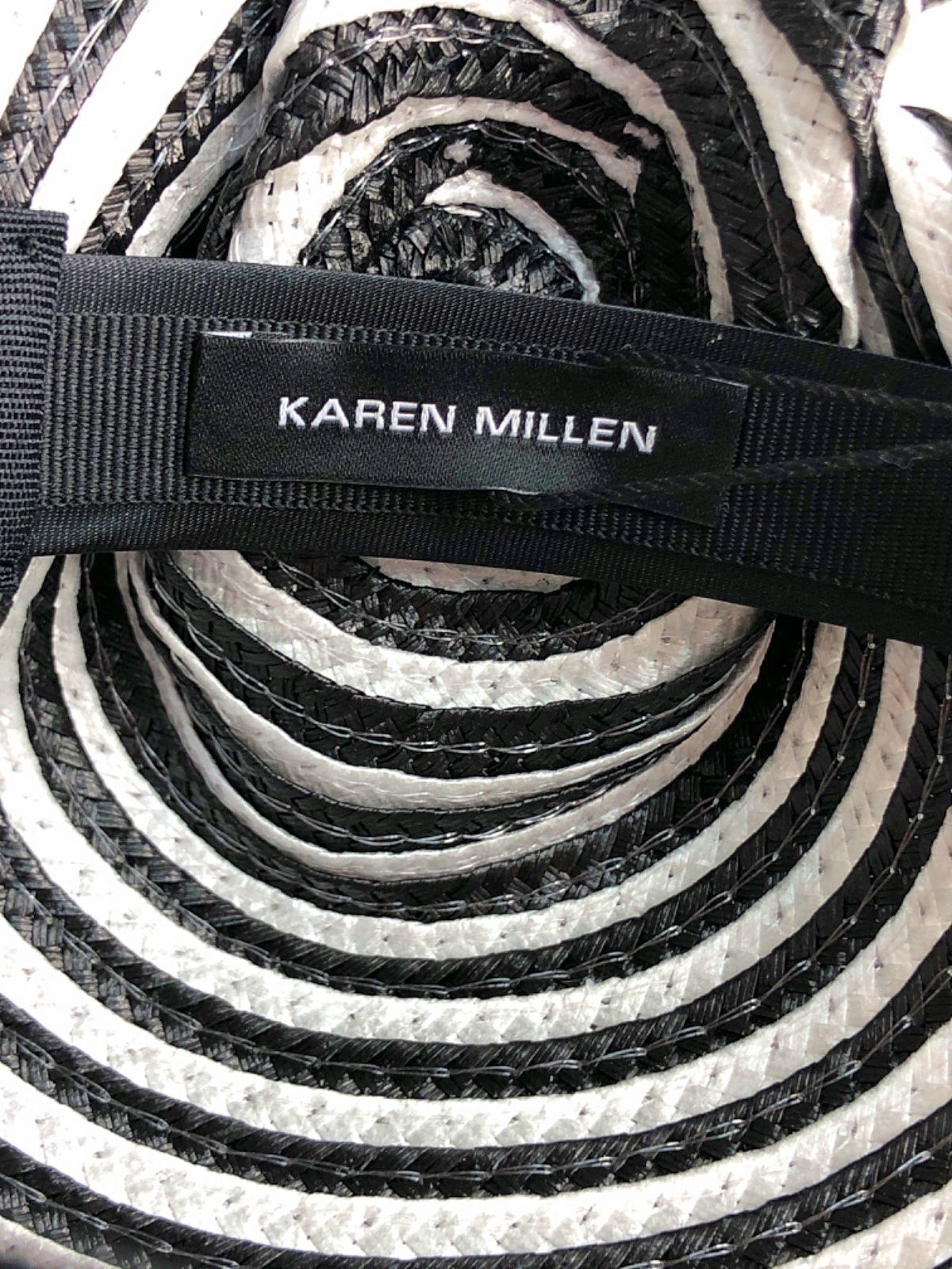 Karen Millen Striped Wide Brimmed Hat One Size