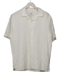 WAX LONDON Cream Didcot - Ecru Open Weave Cotton Short-sleeve Shirt UK S