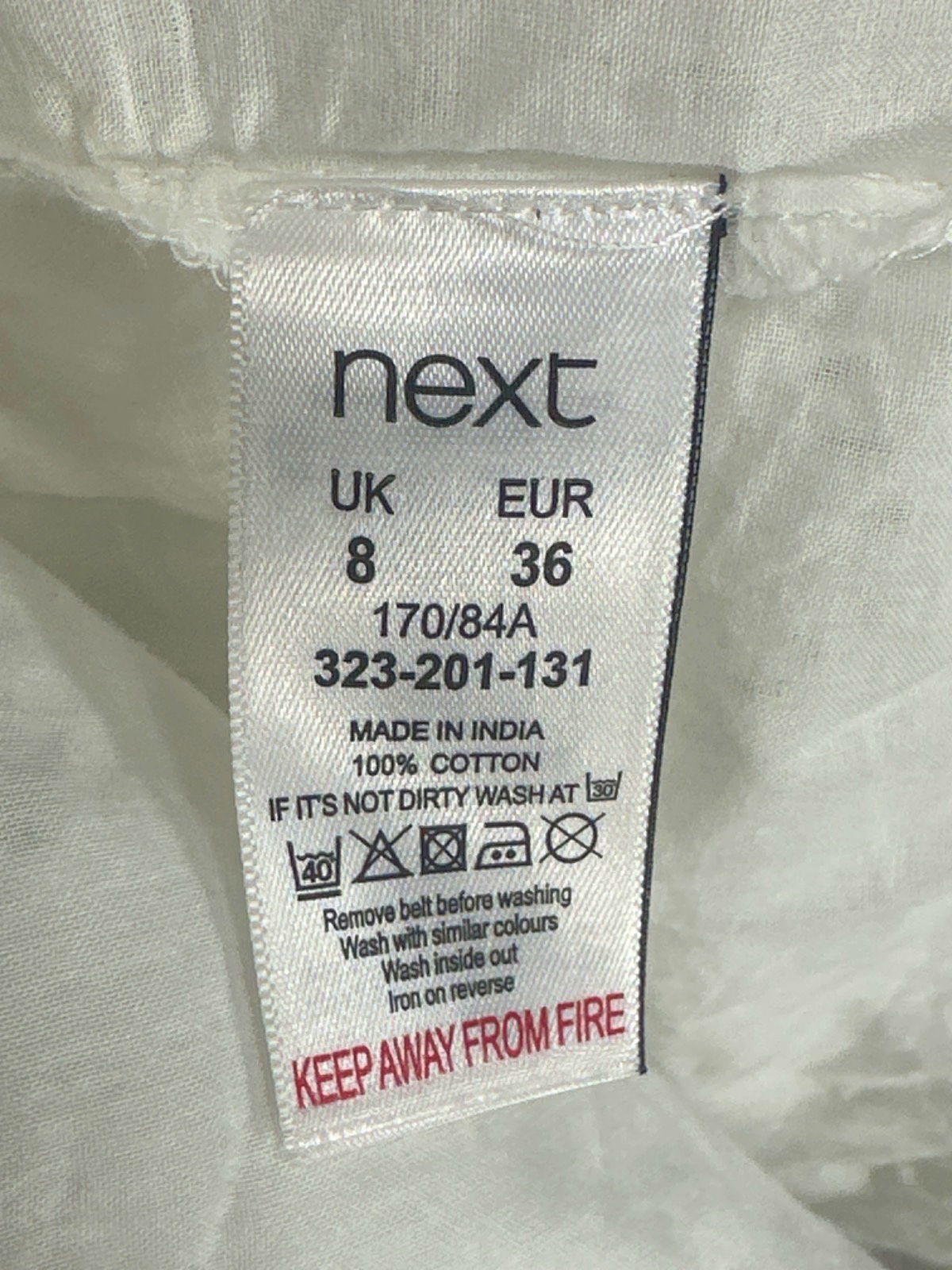 Next White Beachy Eyelet Maxi Dress UK 8