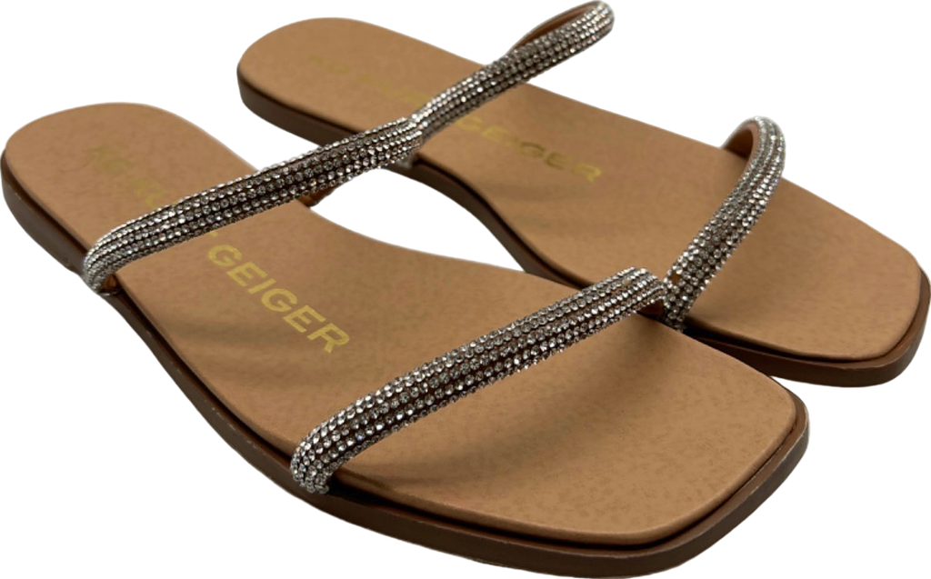 KG Kurt Geiger Beige Crystal Embellished Sandals UK 5