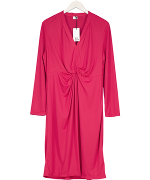 Iris & Ink Pink Knot-detail Midi Dress UK 12