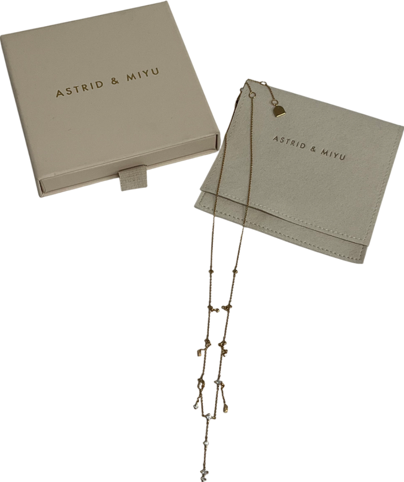 Astrid & Miyu Metallic Cosmic Charm Drop Necklace One Size
