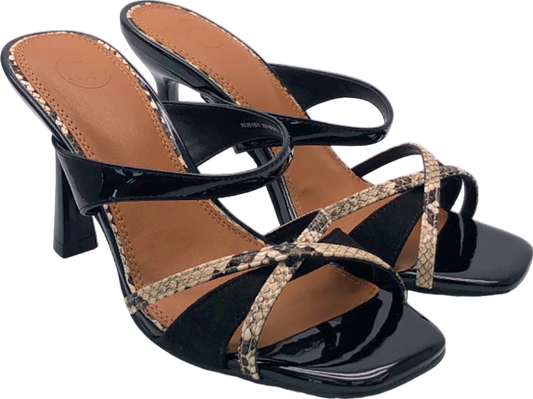 New Look Black and Tan Strappy Heels Size 3