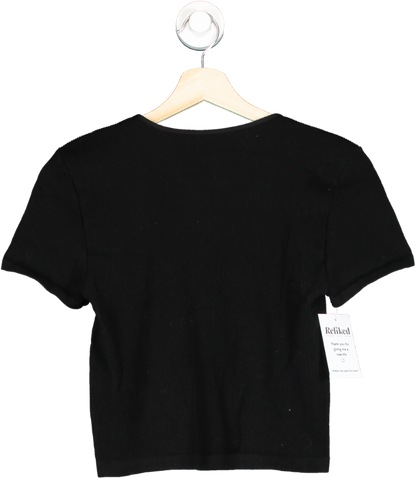 Ietsfrans Black Ribbed Cropped Tee XL