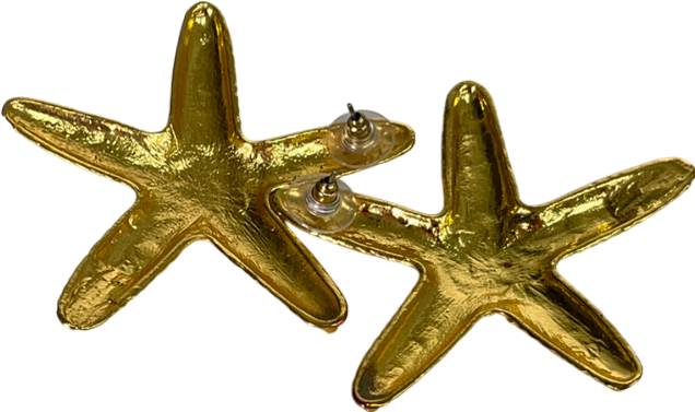 Metallic Star Fish Earrings One Size