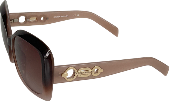 Karen Millen Brown Gold Detail Sunglasses