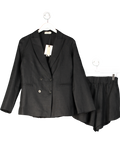 Labeca Cassie Black Linen Pleated Blazer And Shorts UK S
