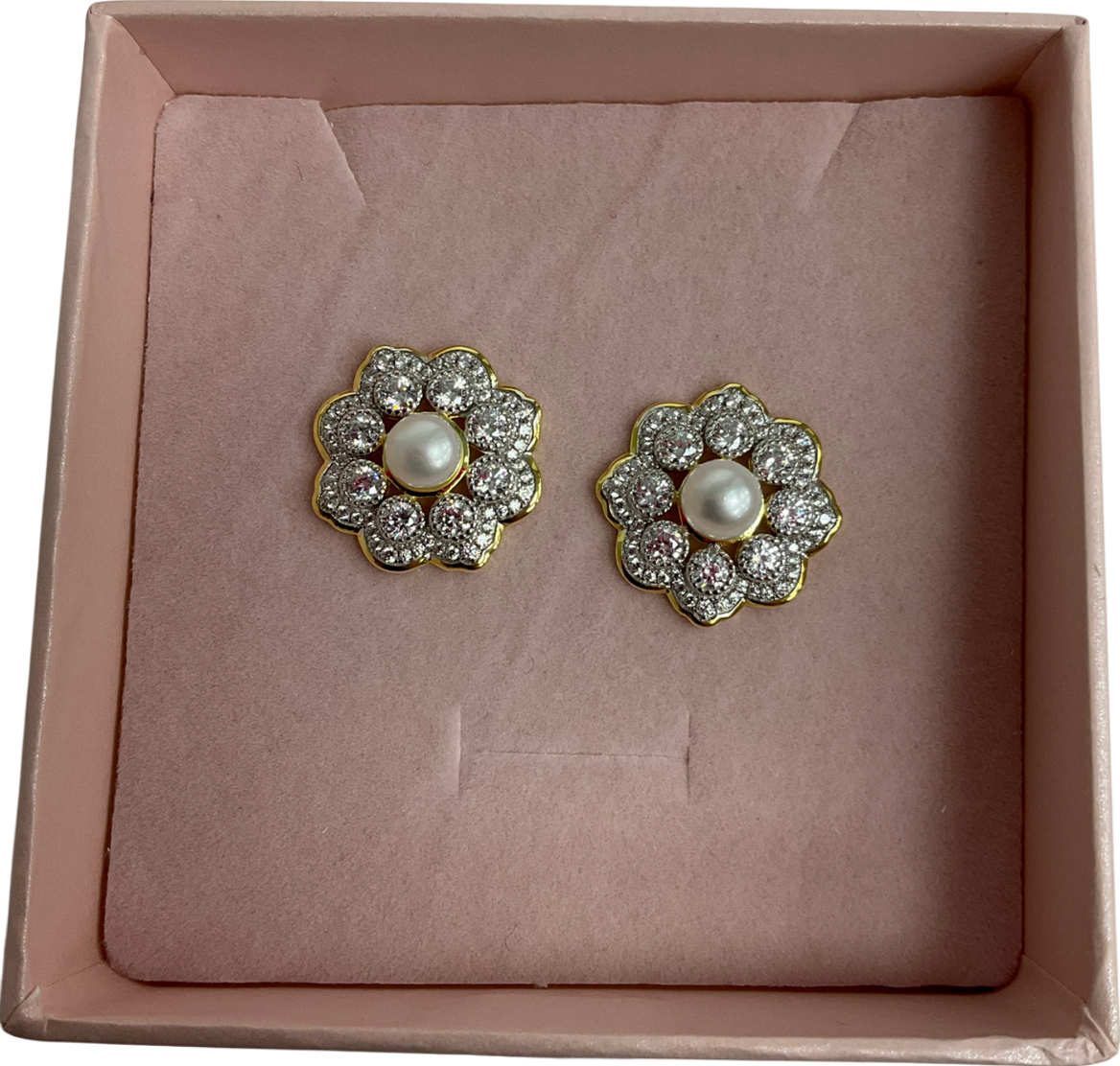 Santinni Silver And Gold Earrings With Freshwater Pearl One Size