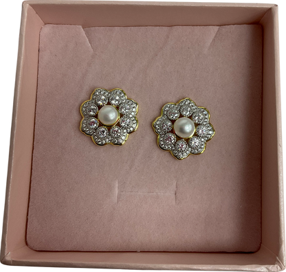 Santinni Silver And Gold Earrings With Freshwater Pearl One Size