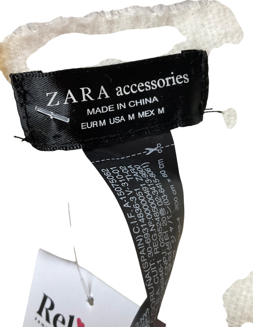 ZARA Cream Pattern Scarf One Size