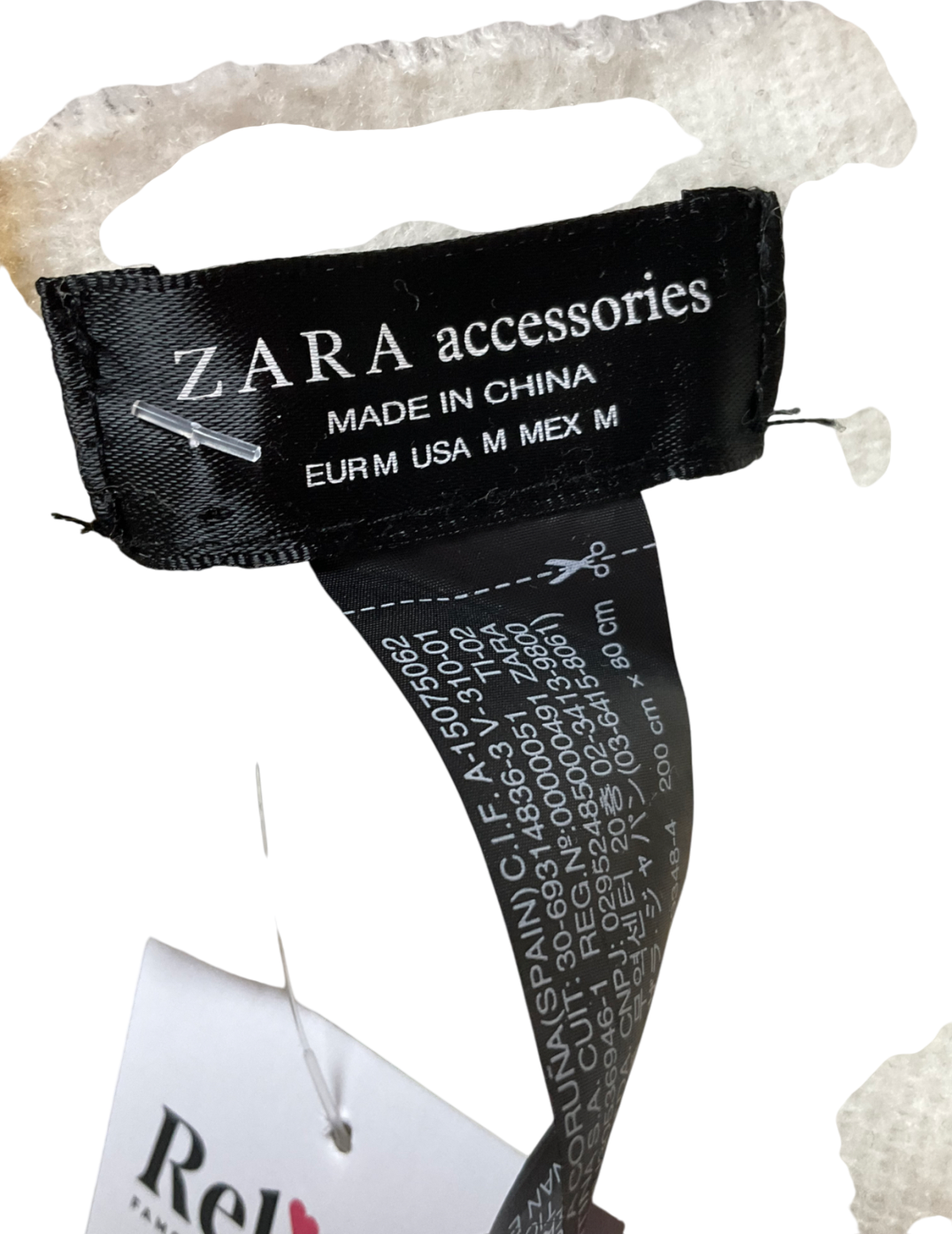 ZARA Cream Pattern Scarf One Size