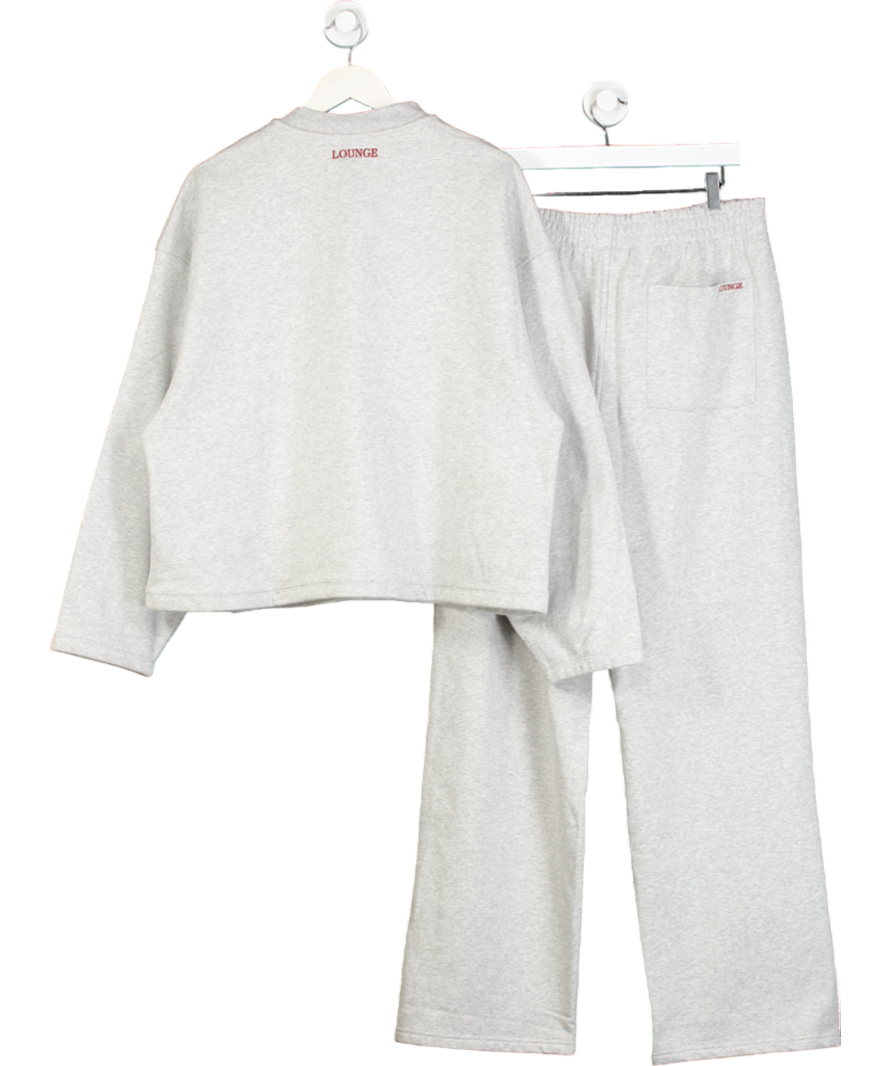 Lounge Underwear Grey Sunday Clubquarter Zip Jumper And Straight Leg Joggers UK XXL
