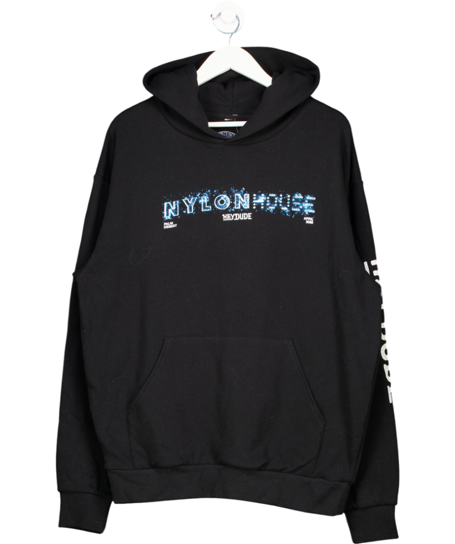 Hey dude Nylon House Black Hoodie UK L