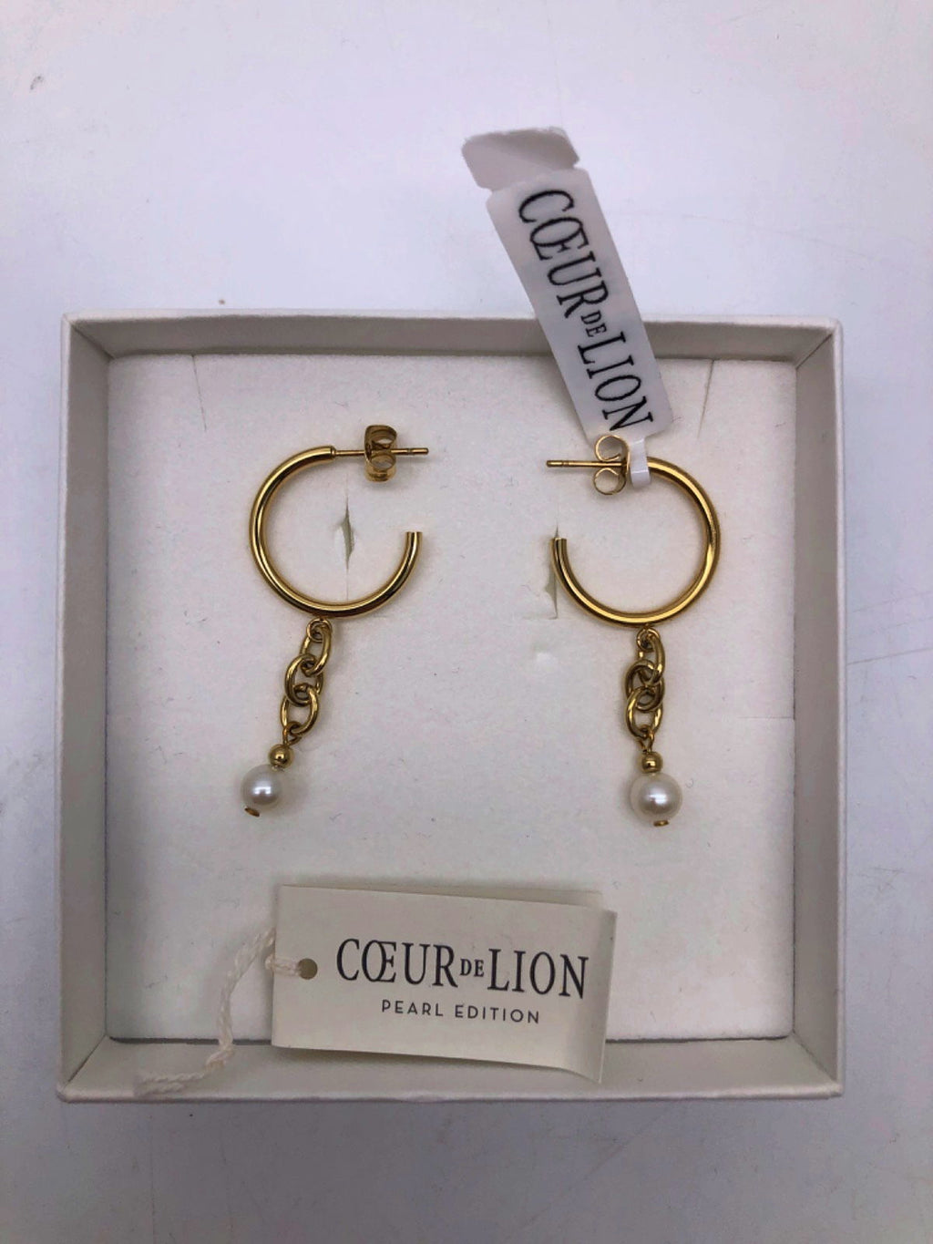 COEUR DE LION Gold Pearl Edition Hoop Earrings