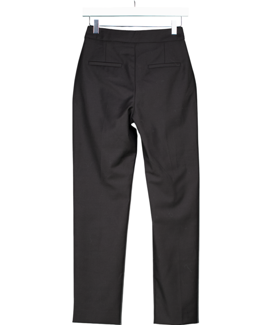 Karen Millen Black Tapered Wool Blend Trousers UK 6