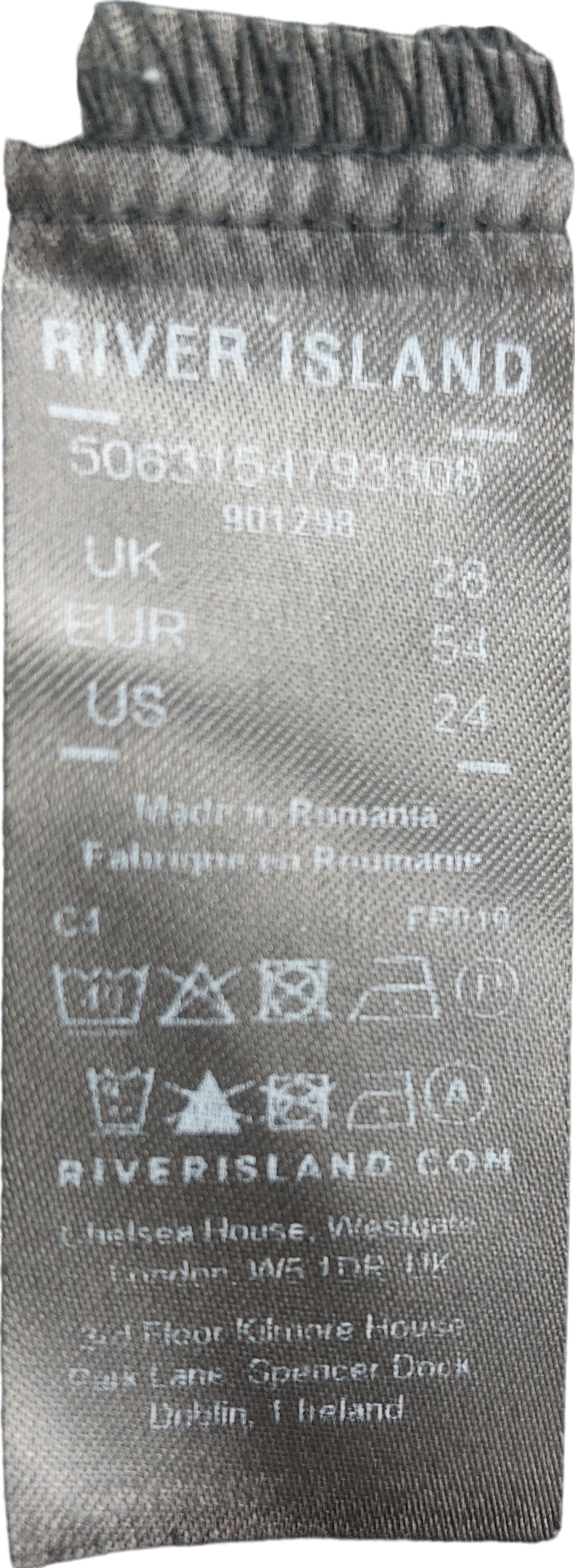 River Island Black Lace Trimmed Satin Top UK 28