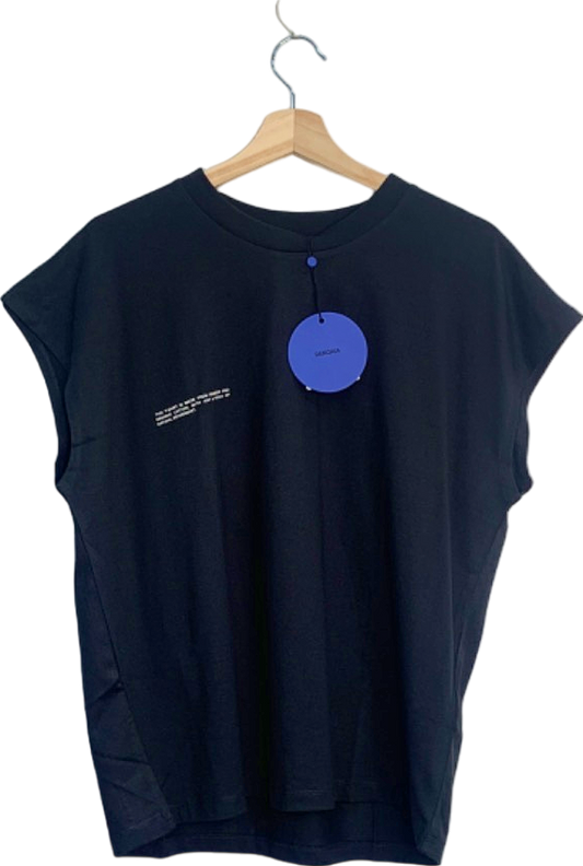 Pangaia Black Seaweed Fiber Cropped Shoulder T-Shirt M