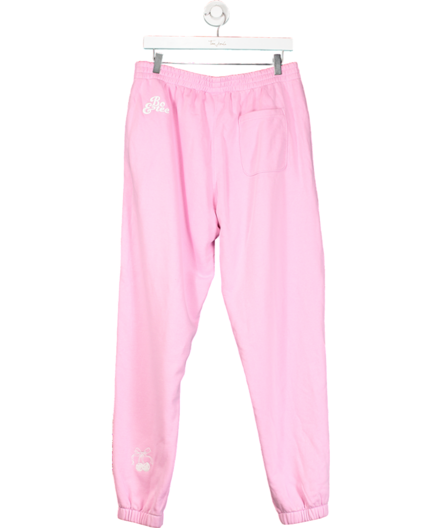 Bo+Tee Oversized Joggers In Bubblegum Pink UK L