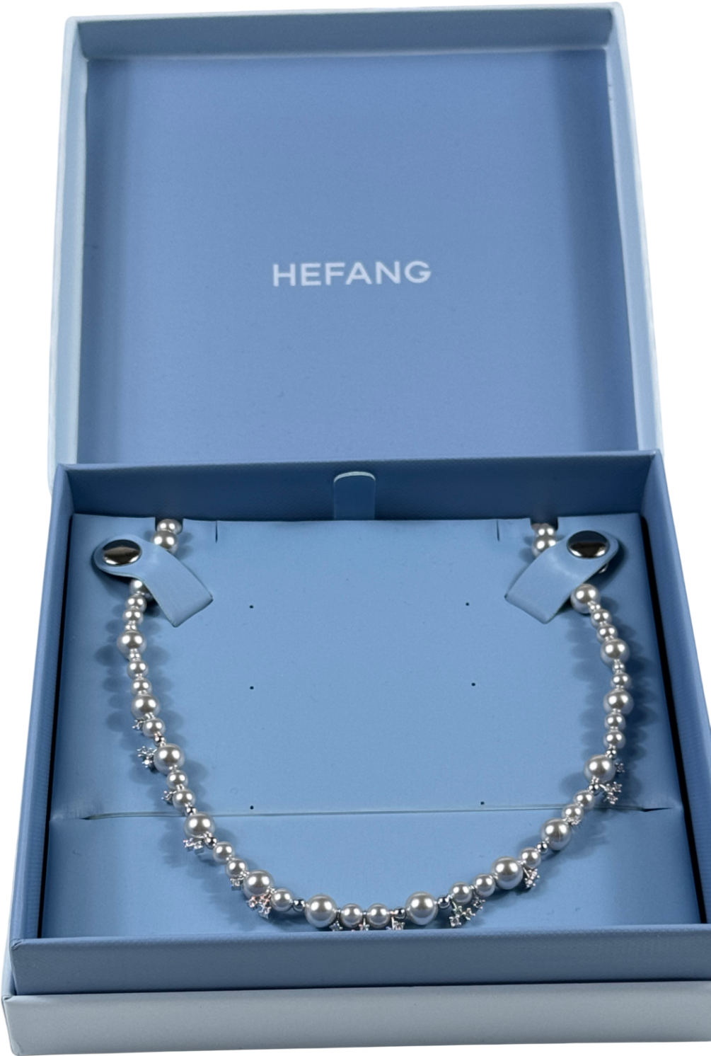 HEFANG Sterling Silver / Grey Shell Pearl And Cubic Zirconia Sparkle Nebula Necklace