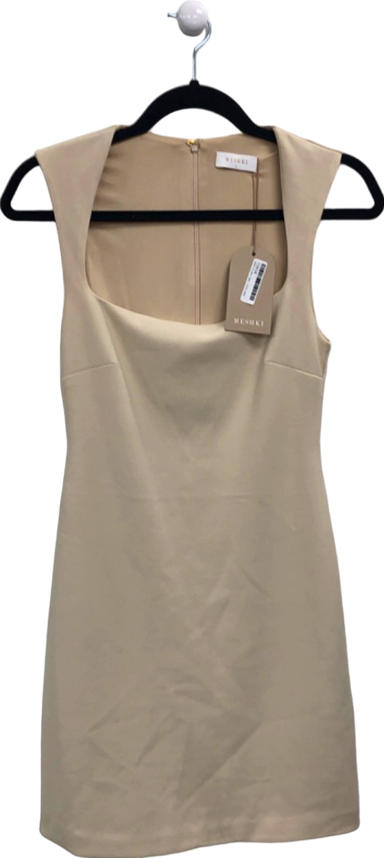 MESHKI Beige Bodycon Dress UK S