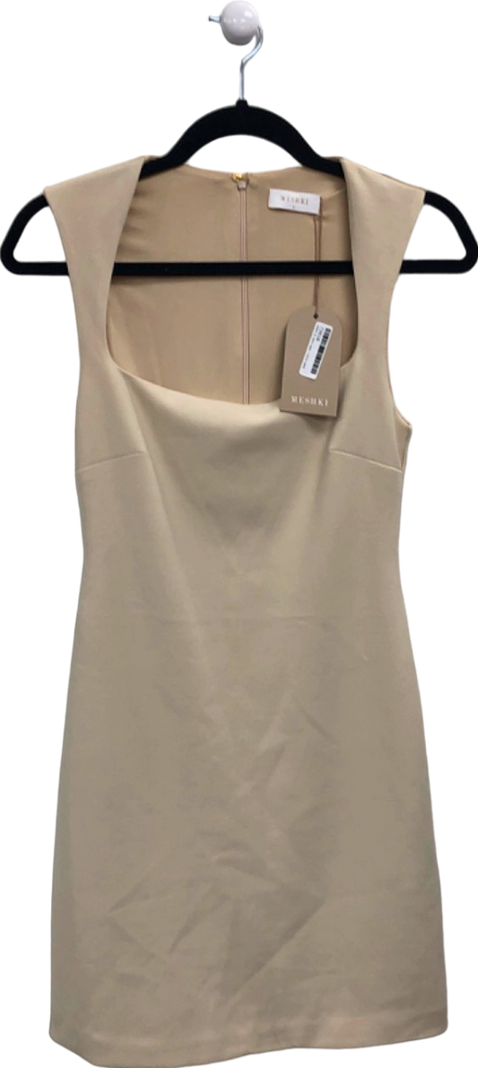 MESHKI Beige Bodycon Dress UK S