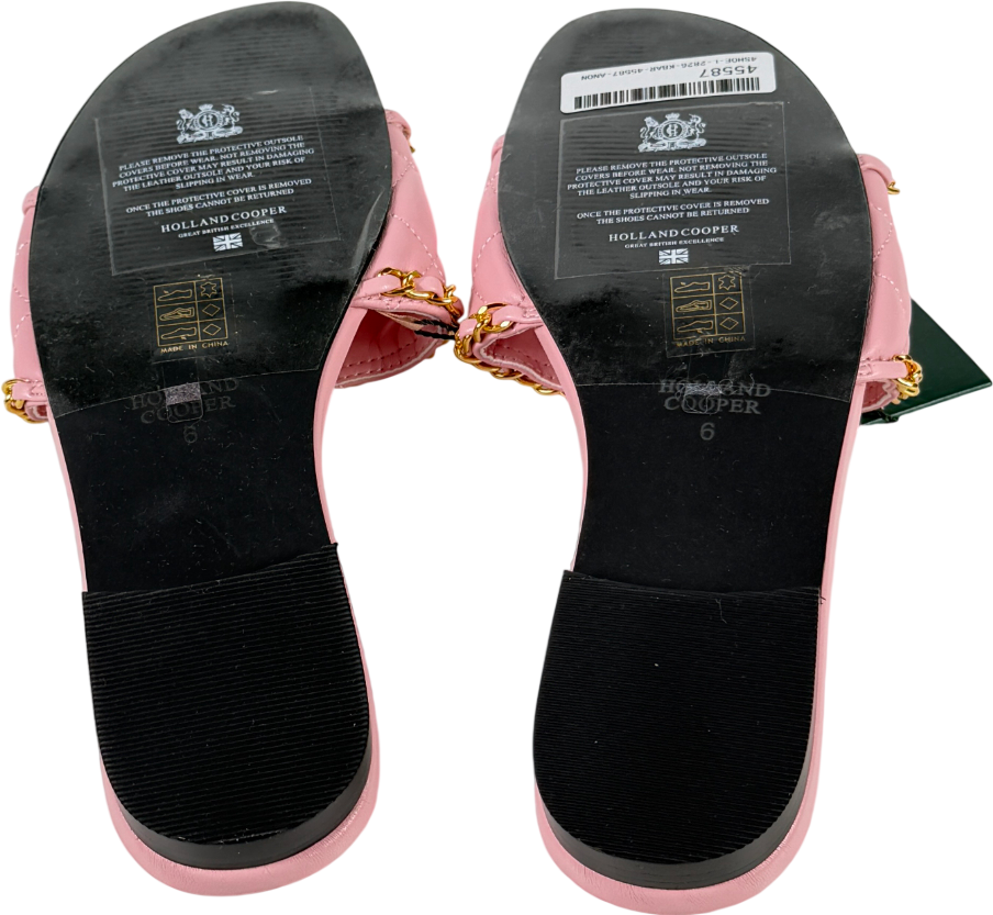 HOLLAND COOPER Quilted Pimlico Slide - Peony Pink UK 6 EU 39