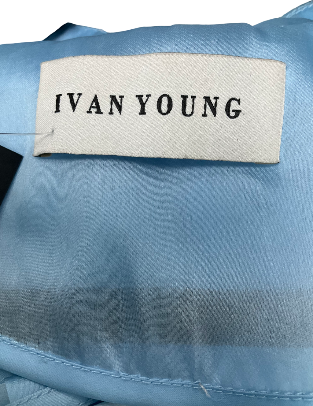 Ivan Young Blue Silk Gazar Ostrich Feathers Embellished Trench Coat UK 8