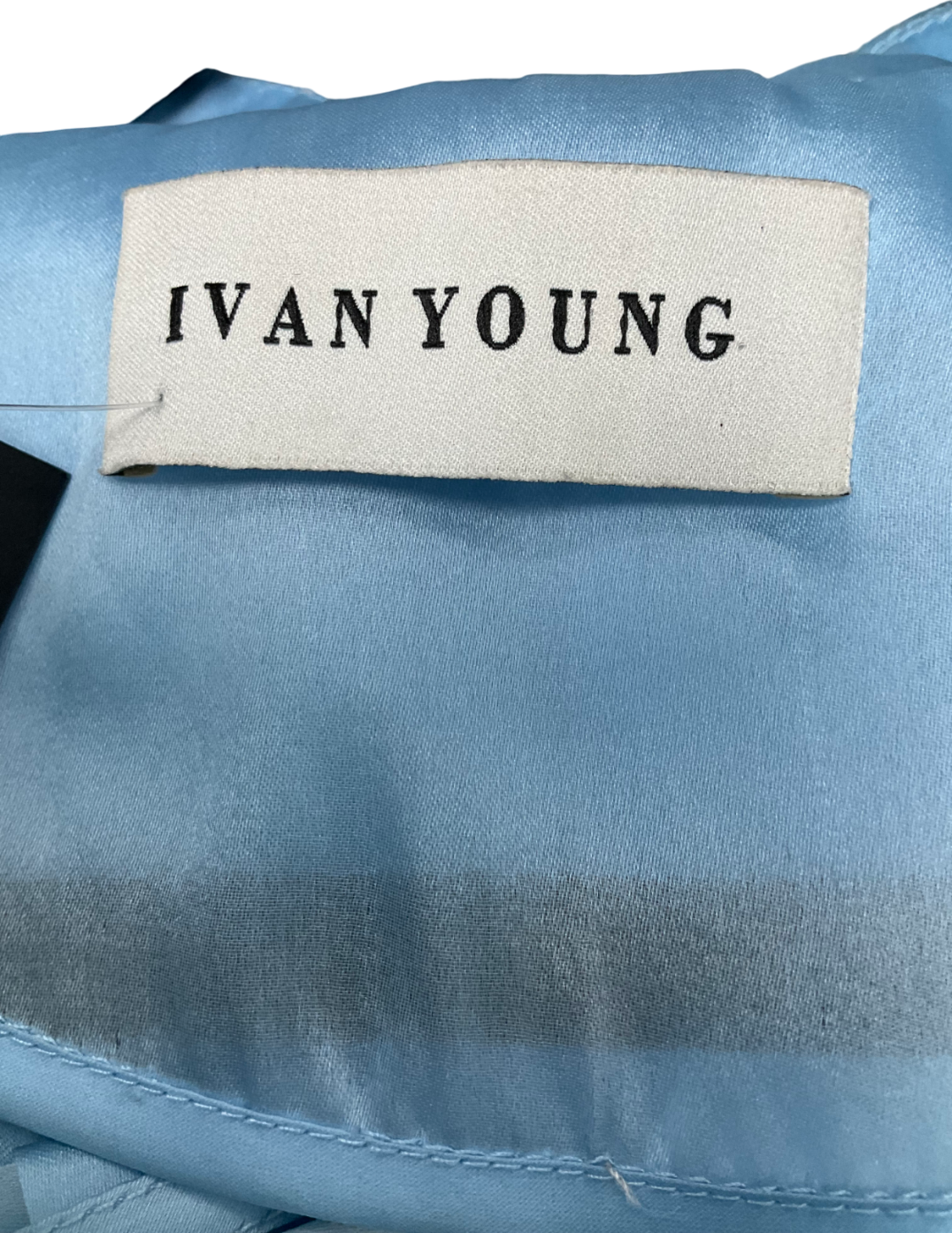 Ivan Young Blue Silk Gazar Ostrich Feathers Embellished Trench Coat UK 8