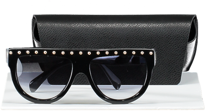 Celine Black Oversized Sunglasses With Gold Studs In Case