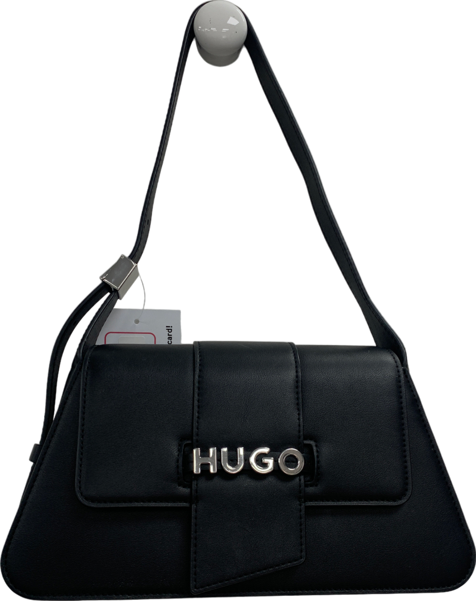 Hugo Black Women's Mel Logo Flap Shoulder Bag