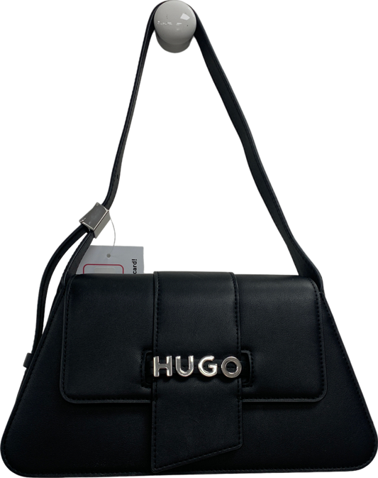 Hugo Black Women's Mel Logo Flap Shoulder Bag