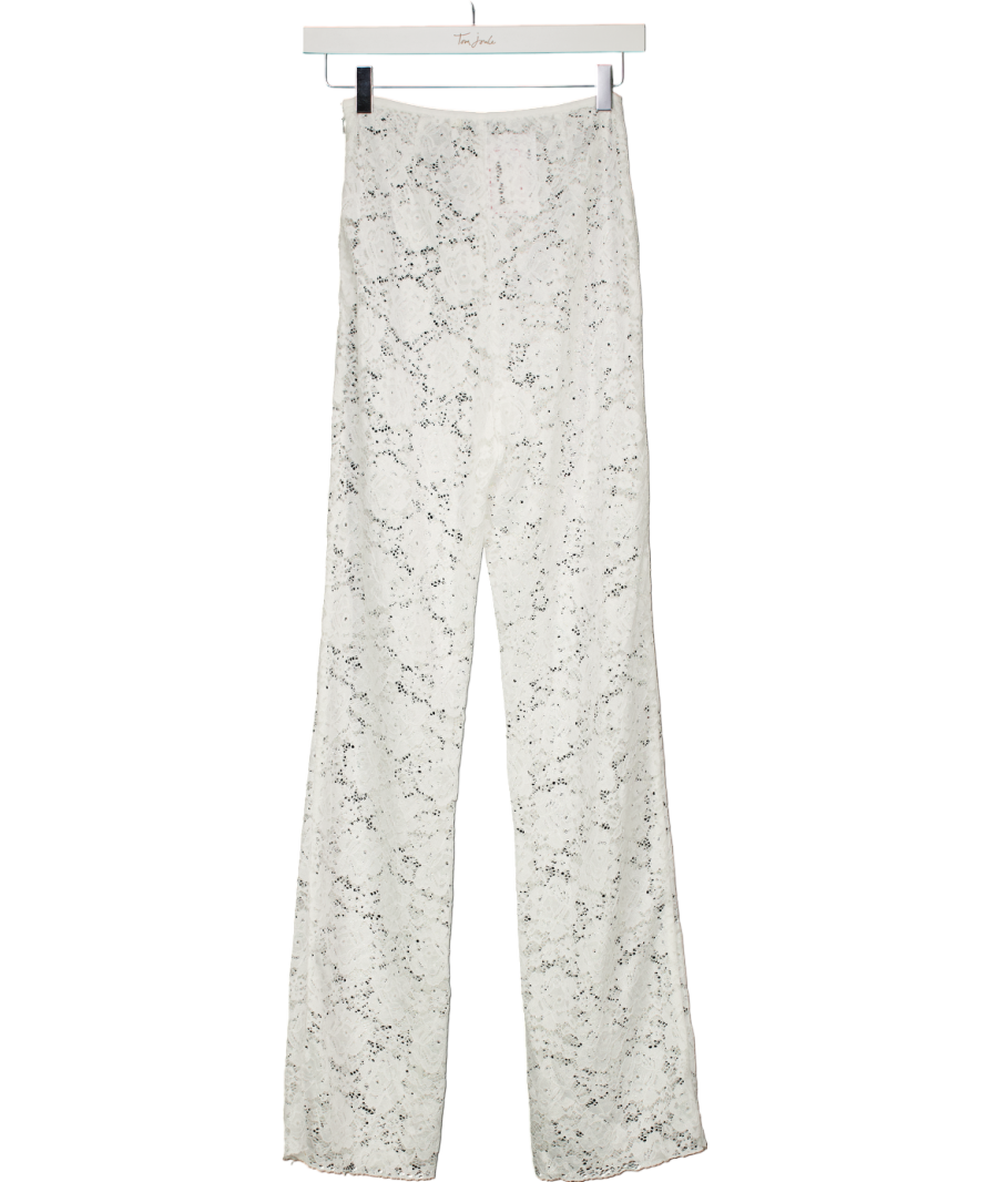 SLA the label White Lace Flared Trousers UK S