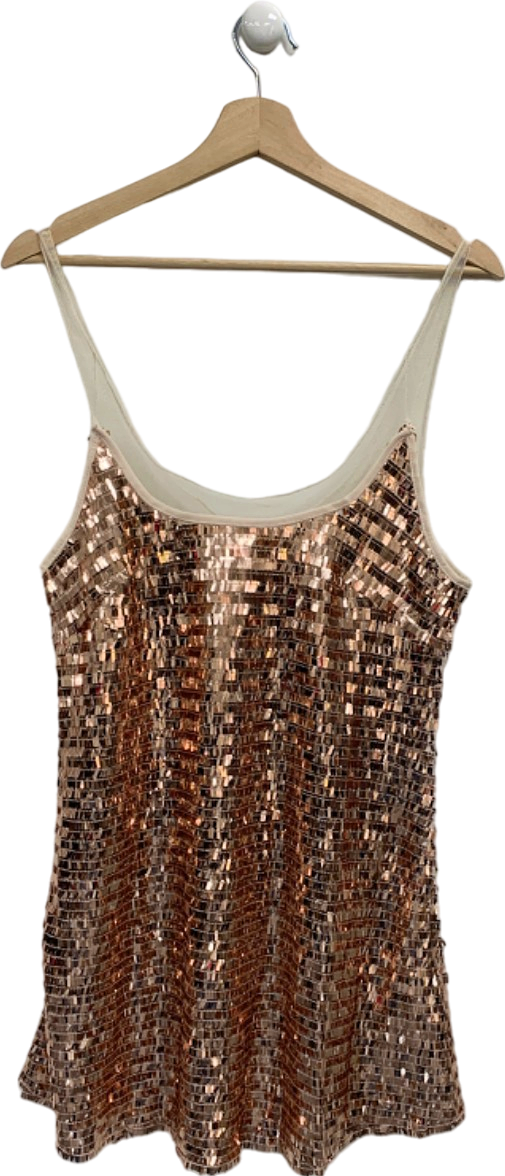 Free People Champagne Combo Sequin Camisole UK S