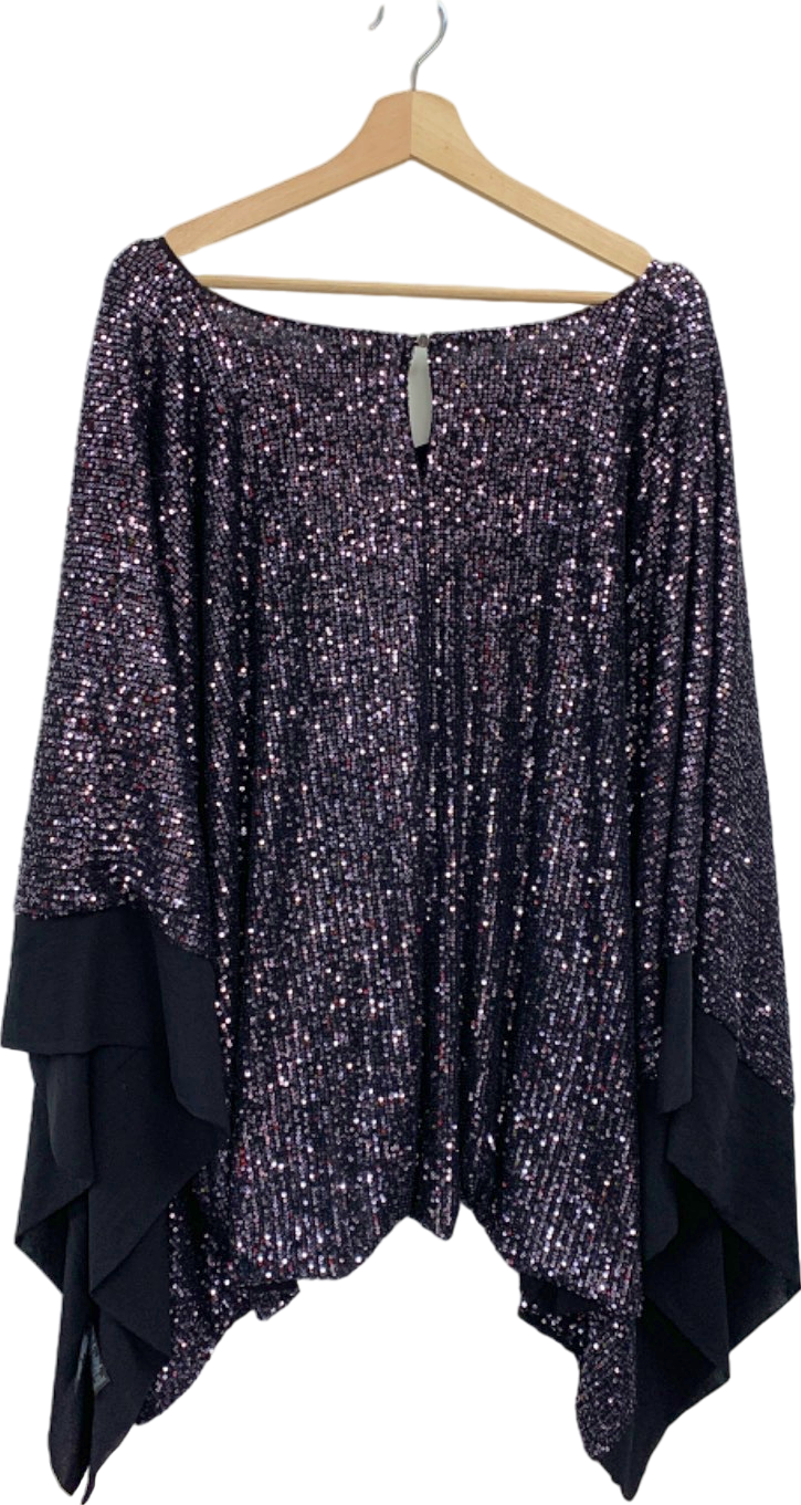 Wallis Black Sequin Poncho UK 24